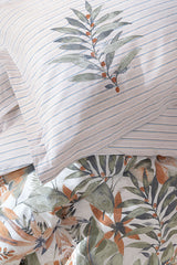 Amy Double Ranforce Duvet Cover Set - Tropical Leaf Print