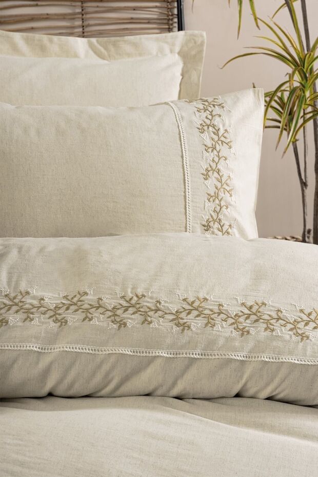 Darian Double Size Linen Cotton Blend Duvet Cover Set