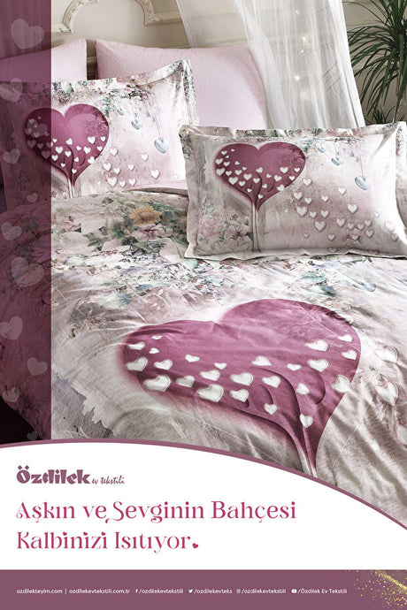 Garden of Love Double Size 6-Piece 100% Cotton Duvet Cover Set