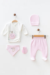 Little Rabbit Newborn 5-Piece Pink Cotton Hospital Exit Set