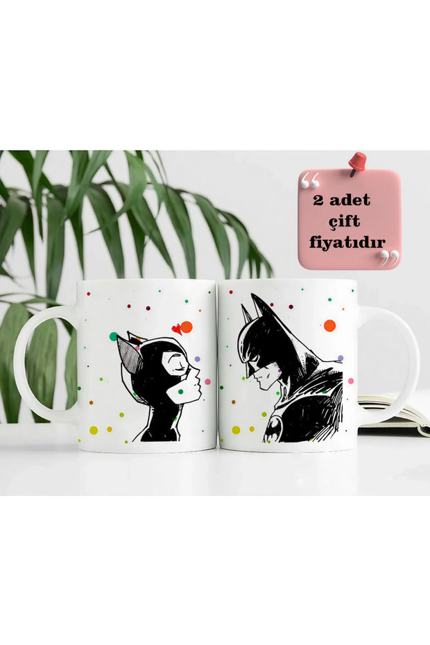 Batman and Catwoman Couple Coffee Mugs - 2 x 300ml Set