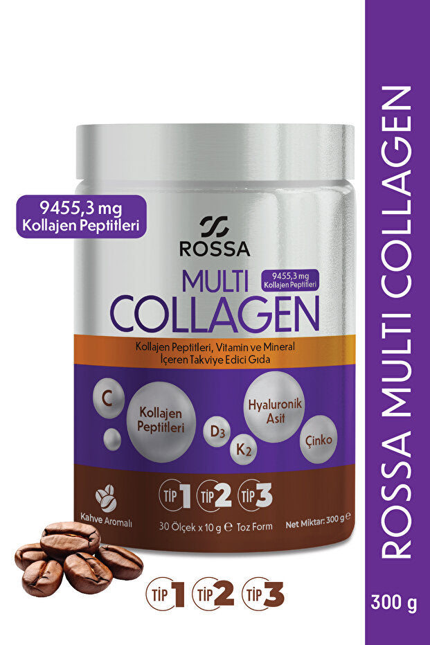 Multi Collagen Powder - Type 1, 2, 3 with Coffee Flavor, 300g