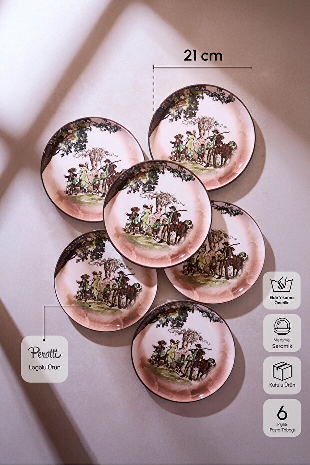 The Farmers Vintage Ceramic Pasta Plates - 21cm Set of 6