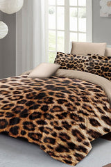 Leopard Pattern Double Duvet Cover Set - 100% Cotton Sateen