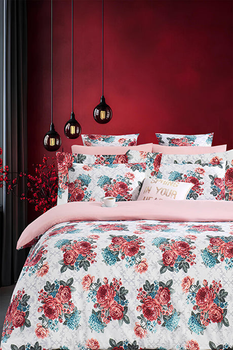 Elegant Rose Double Size Cotton Duvet Cover Set - High Quality