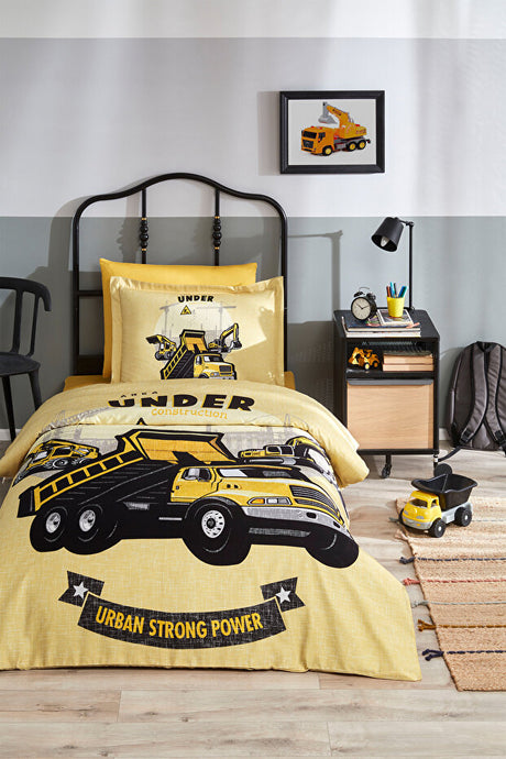 Construction Single Duvet Cover Set - 100% Cotton