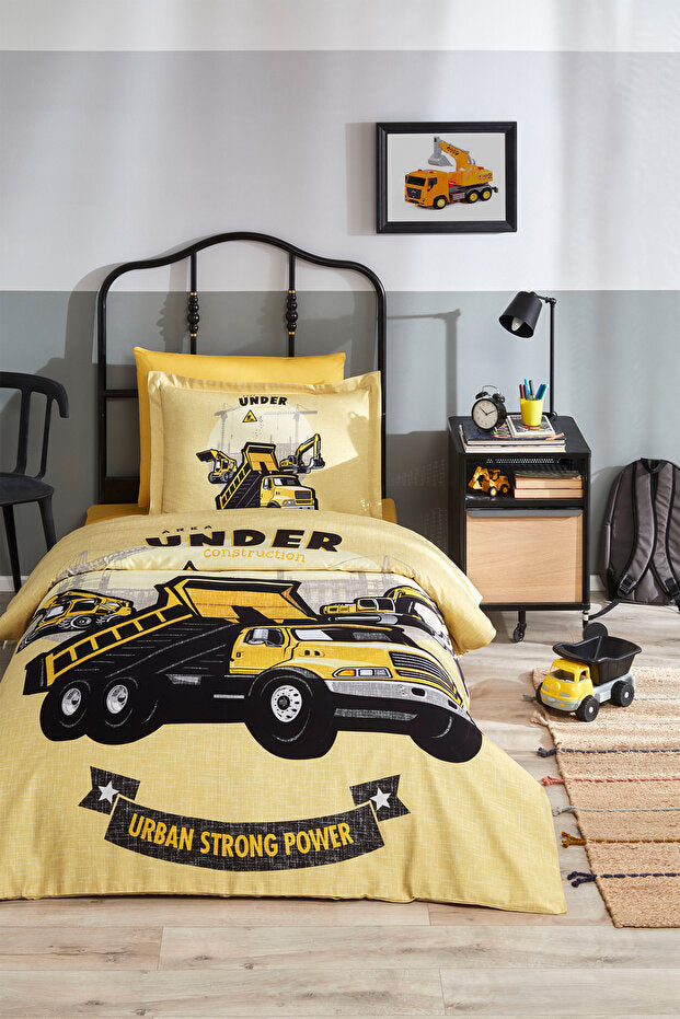 Construction Single Duvet Cover Set - 100% Cotton