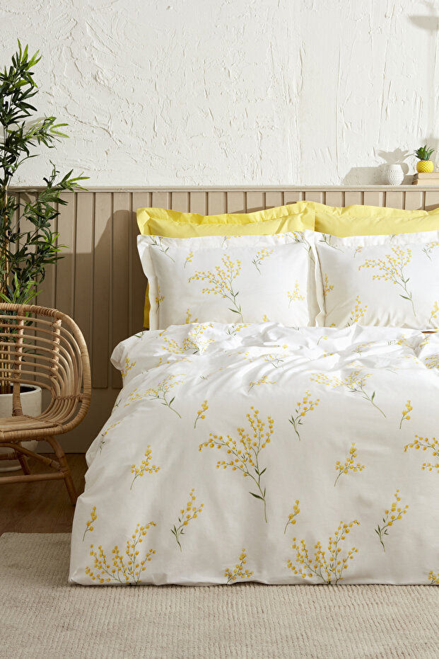 Loretta Double Duvet Cover Set - 100% Cotton, Mimosa Print