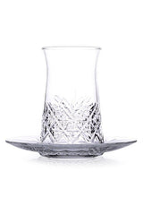 Set di Bicchieri da Tè Turchi Timeless Pasabahce con Piattini - Collezione da 6 Pezzi