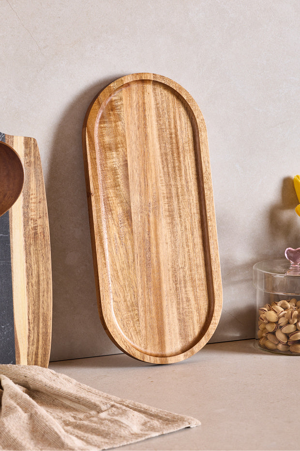 Acacia Wood Serving Board - 35x16 cm Natural & Elegant Design