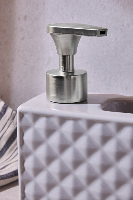 Ash Grey 750ml Porcelain Liquid Soap Dispenser with Sponge Holder