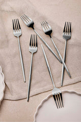Elegant Stainless Steel Dinner Forks - 6 Piece Cutlery Set
