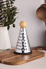 20 cm Conical Multi-functional Kitchen Grater with Bamboo Handle