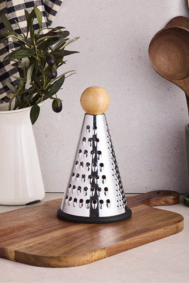 20 cm Conical Multi-functional Kitchen Grater with Bamboo Handle