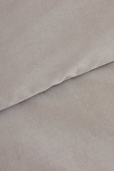 Pure 100% Cotton Double Duvet Cover Set - Grey with Ruffles