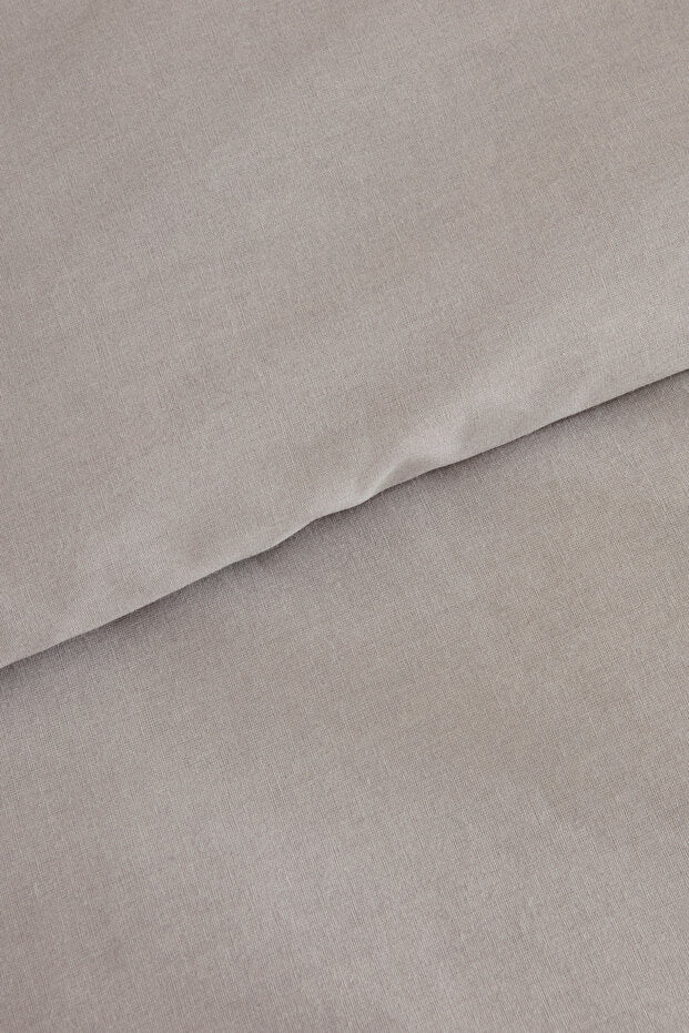 Pure 100% Cotton Double Duvet Cover Set - Grey with Ruffles