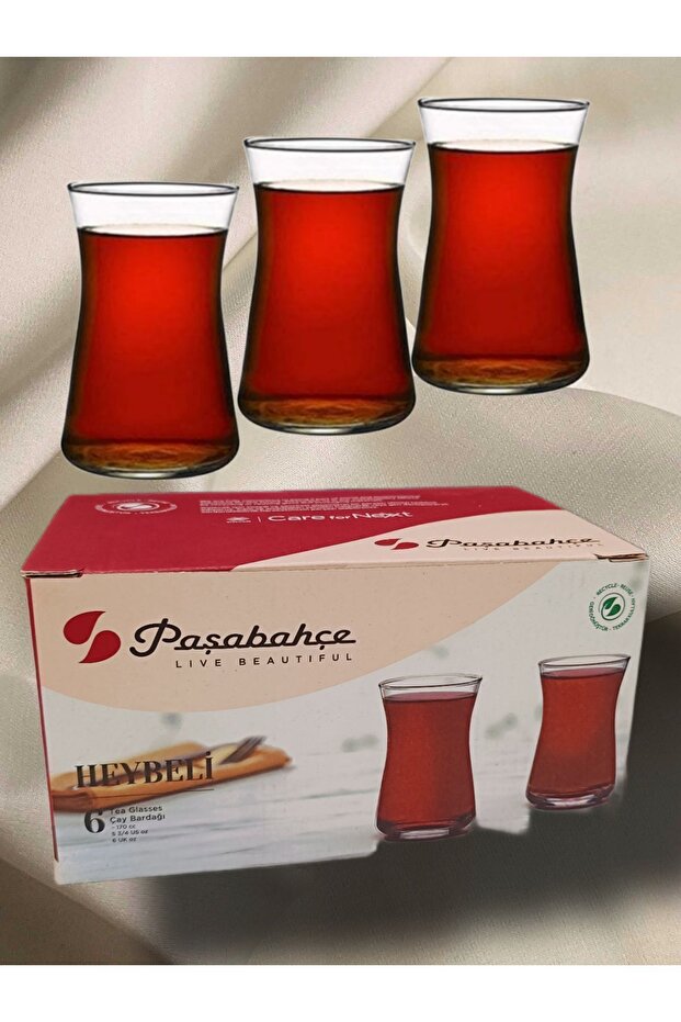 Elegant Clear Glass 6-Piece Tea Glass Set - Traditional Turkish Design