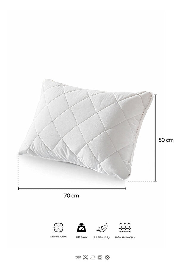 Micro Quilted Silicone Pillow - 50x70 cm, 800g Filling