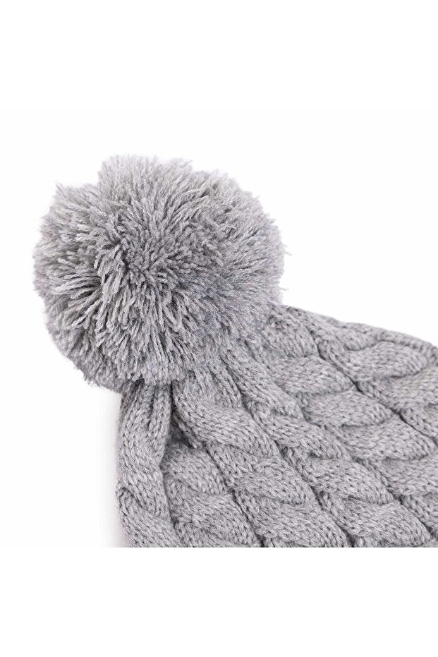 HelloBaby Unisex Pom-Pom Mütze mit Ohrenklappen - Weiches Acrylstrick