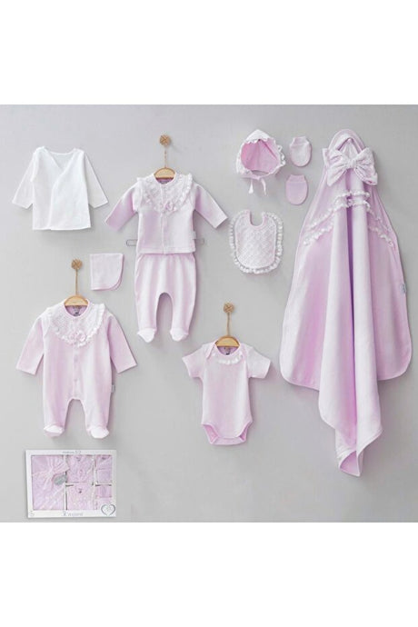 Organic Lace Newborn Baby Hospital Exit Set - 10 Pieces