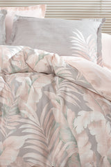 Beatrice Double Sateen Duvet Cover Set - Tropical Leaf Pattern