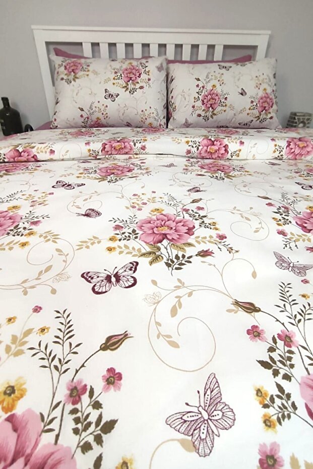 Double Bed Duvet Cover Set - 4 Pieces, 80% Cotton