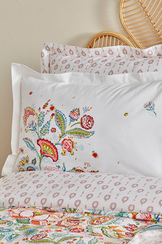 Sarthe 100% Cotton Double Duvet Cover & Pique Set - Multicolor