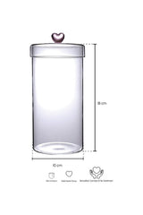 Elegant Borosilicate Glass Storage Jar - 1150ml with Heart Lid