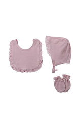 Ensemble de sortie de maternité pour bébé, 5 pièces, matelassé à volants - 0-3 mois