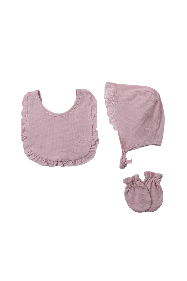 Ensemble de sortie de maternité pour bébé, 5 pièces, matelassé à volants - 0-3 mois