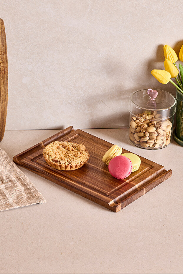 Acacia Wood Serving Board - Elegant 28x19 cm Presentation Tray