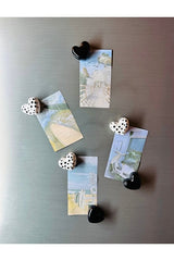 Handmade Heart Refrigerator Magnets - 6 Piece Decorative Set