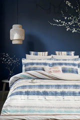 Boho Blue Double Duvet Cover Set - 200x220cm, 4-Piece