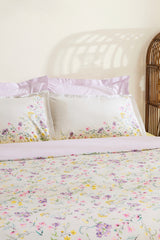 Eliana 100% Cotton Single Duvet Cover Set - Lilac Floral