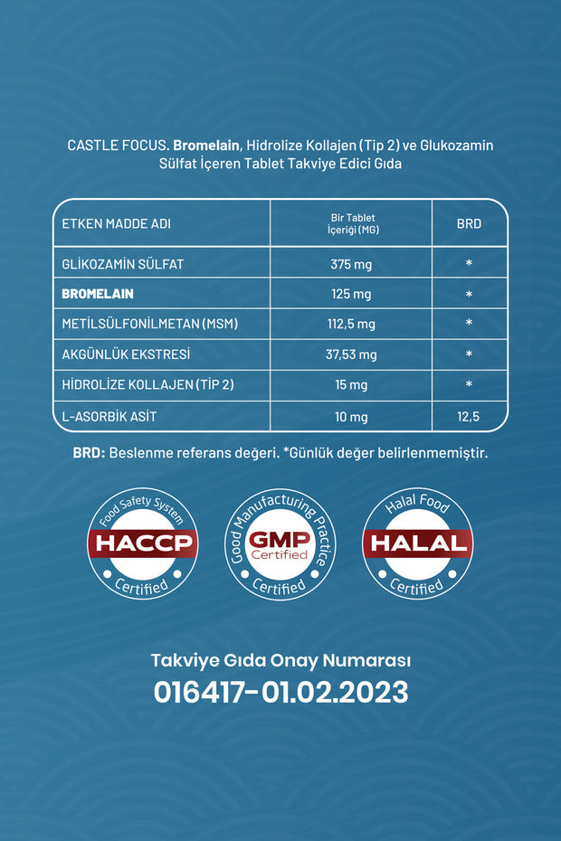 Collageen, Glucosamine, Bromelaïne - 60 Tabletten x 3 voor Gewrichtsgezondheid