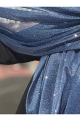 Women's Shimmering Silver Evening Shawl