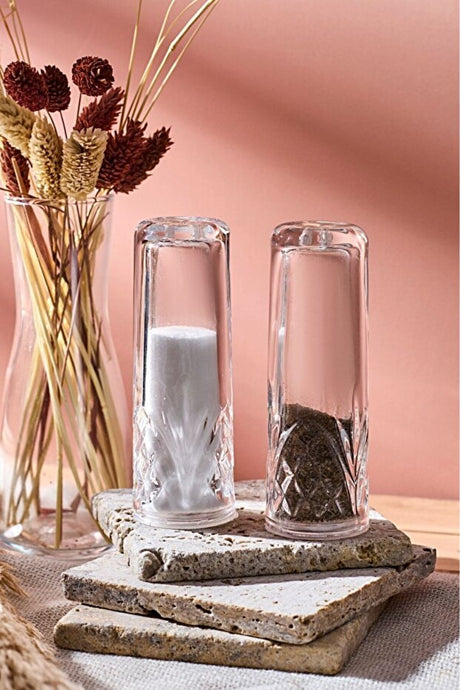 2-Piece Glass Salt & Pepper Shaker Set - 11 cm Tall