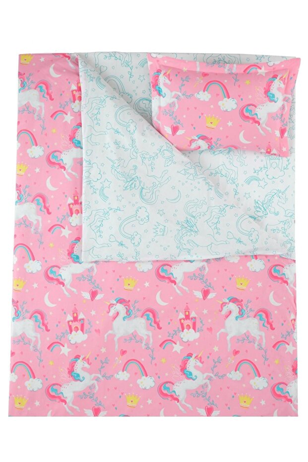 Unicorn 100% Cotton Single Duvet Cover Set - Magical Design