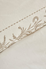 Maisa Double Embroidered Duvet Cover Set - Beige