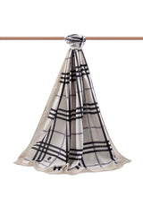 Luxury Medine Silk Plaid Shawl - Wrinkle-Free