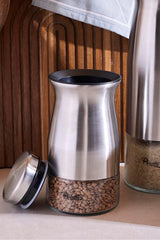 Premium Stainless Steel & Glass Food Storage Jar Set - 4 Sizes