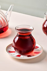 12-Piece Glass Tea Set - 6 Person, 210ml Capacity