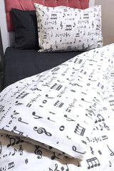 Single Duvet Cover Set - Musical Notes Design
