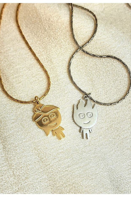 Yin Yang Fire & Water Couple Friendship Necklaces - 45cm Pair