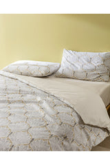 Kerman Double Size Duvet Cover Set - Beige/Grey