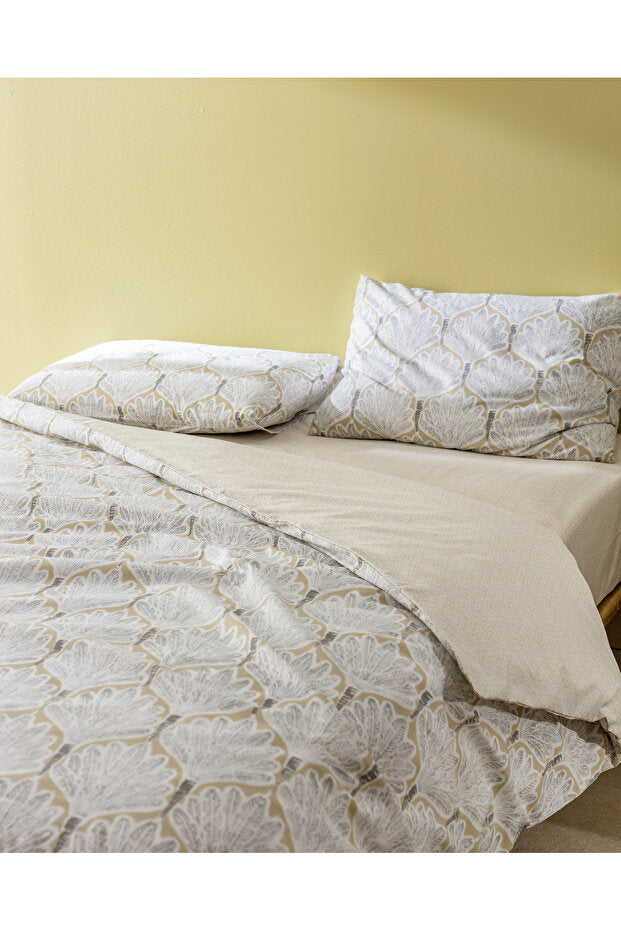Kerman Double Size Duvet Cover Set - Beige/Grey