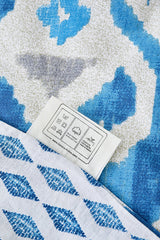 Neos Blue 100% Cotton Double Duvet Cover Set - Ikat Pattern