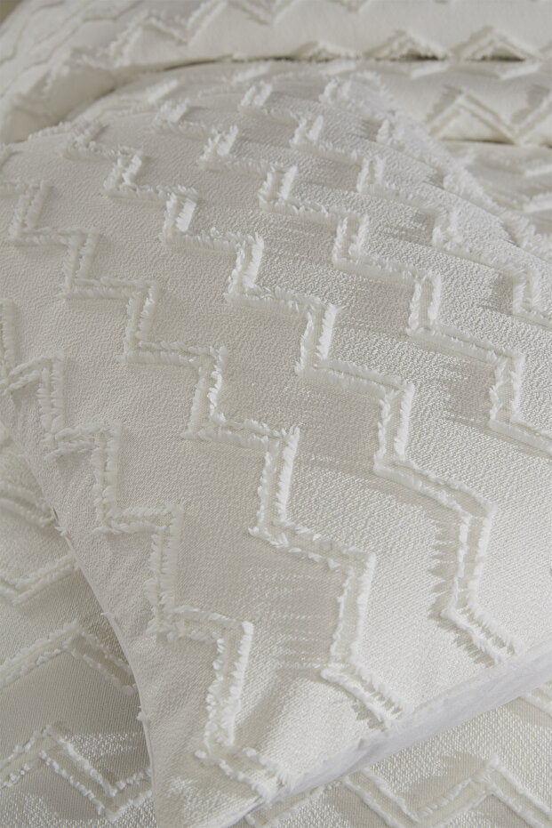 Lumpa Single Bedspread Set - 2 Pieces, Cream Cotton