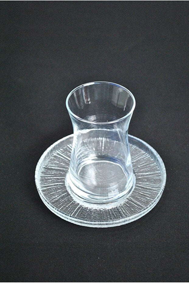 Juego de 12 Piezas de Vasos de Té Turcos Purelegant Pasabahce Heybeli y Platillos Rexy - Colección Profesional