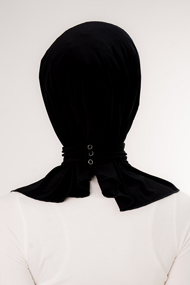 Snap-Button & Tie Ready-to-Wear Hijab - 50cm Practical Shawl